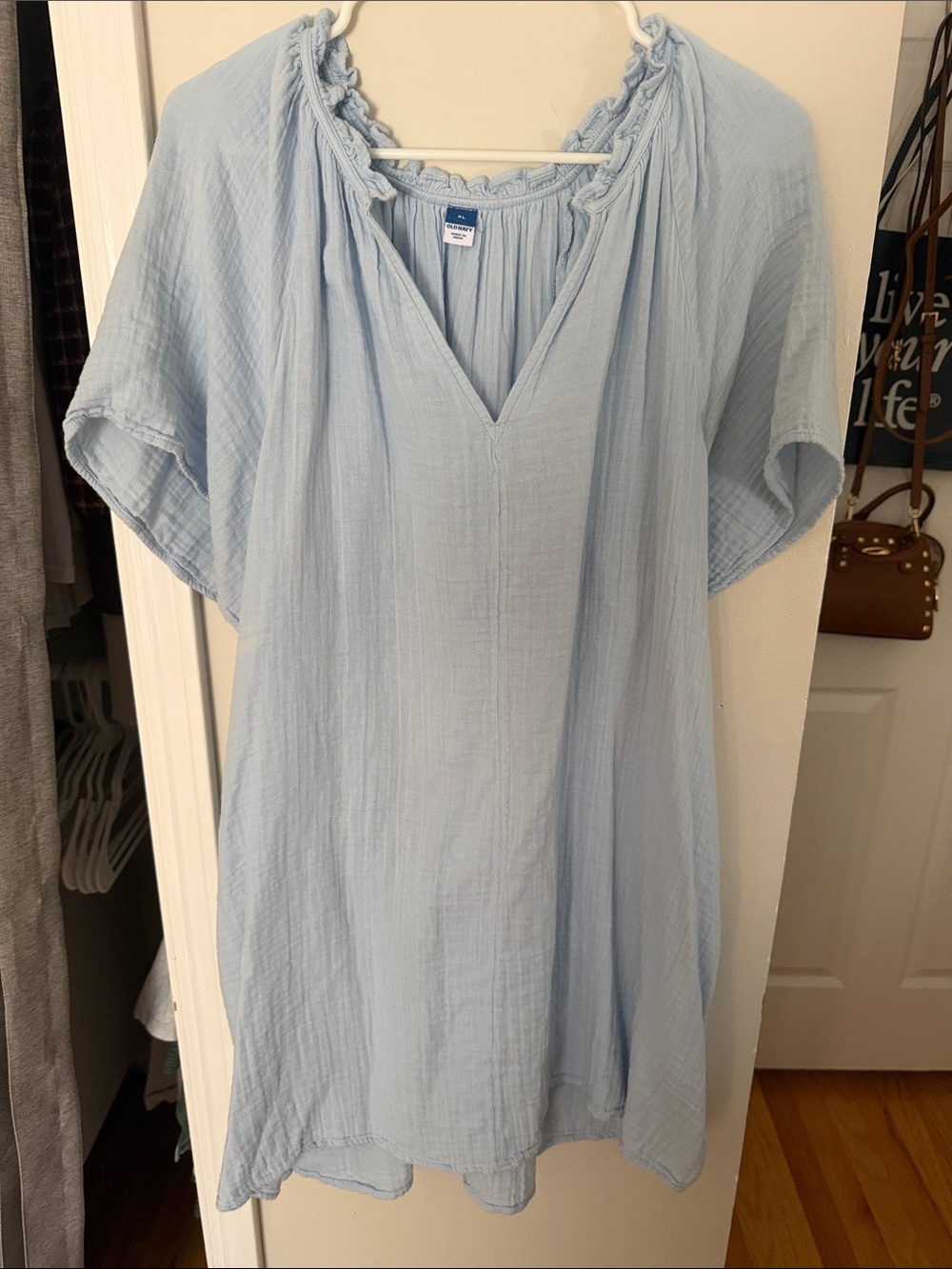 Old Navy Light Blue Peasant Tunic